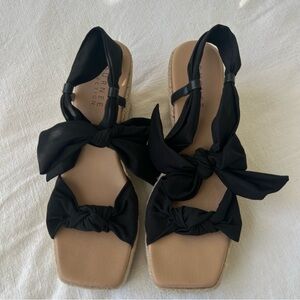 Journee Collection Espadrille Ankle Tie Bow Sandals Size 12